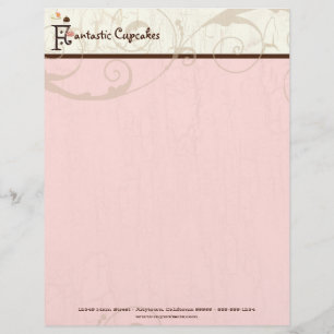 En-tête De Lettre Avec Motif Lettre F Cupcake Business en-tête