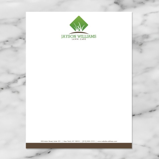 En-tête De Lettre Avec Motif Logo moderne d'entretien de pelouse/d'aménagement  (Créateur téléchargé)