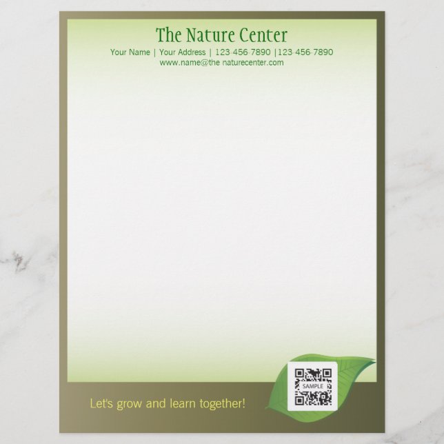 En-tête De Lettre Avec Motif Modèle naturel de Letterhead (Devant)