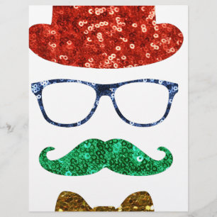 En-tête De Lettre Avec Motif moustache hipster de noël