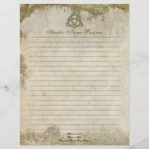 En-tête De Lettre Avec Motif Naturel de Triquetra rayé