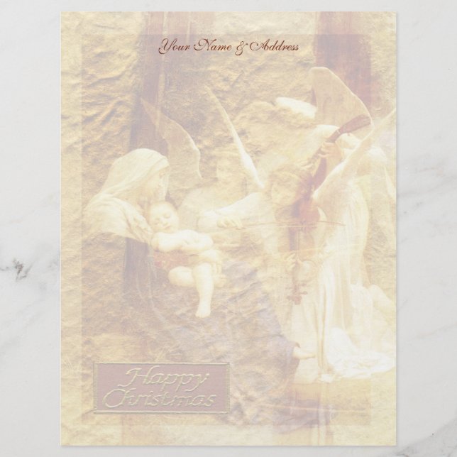 En-tête De Lettre Avec Motif Noël d'amour d'ange (Devant)