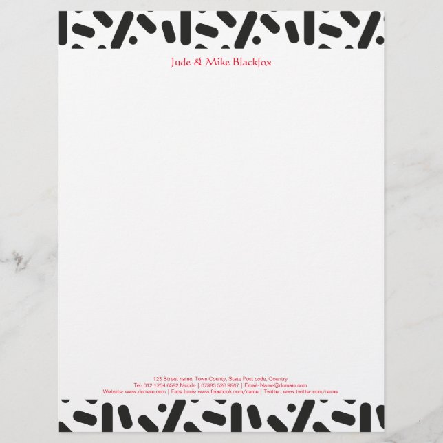 En-tête De Lettre Avec Motif Noël neige stationnaire et cadeaux (Devant)