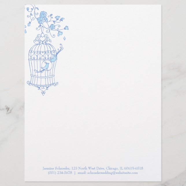 En-tête De Lettre Avec Motif Papier à lettres inséparable bleu aqua (Devant)