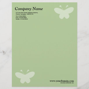 En-tête De Lettre Avec Motif Papillon élégant - Vert