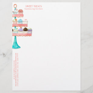 En-tête De Lettre Avec Motif Paquet d'affaires Cupcake Dessert Baking Bakery