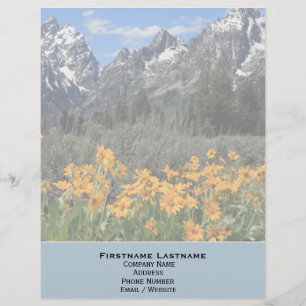En-tête De Lettre Avec Motif Photo Grand Teton Springtime Souvenir