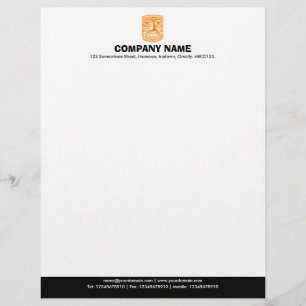 En-tête De Lettre Avec Motif Pied de page couleur (Tiki) - orange et noir