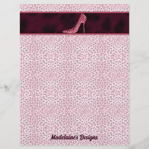 En-tête De Lettre Avec Motif Pink Cheetah Print