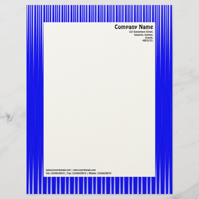 En-tête De Lettre Avec Motif Rayons - Bleu et Blanc (Felt) (Devant)