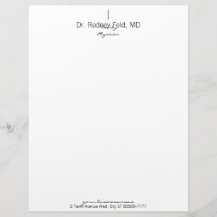 En-tête De Lettre Avec Motif Rod d'Asclepius [symbole médical]