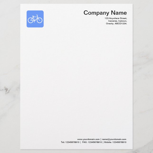 En-tête De Lettre Avec Motif Symbole de vélo - Bleu bébé (Devant)
