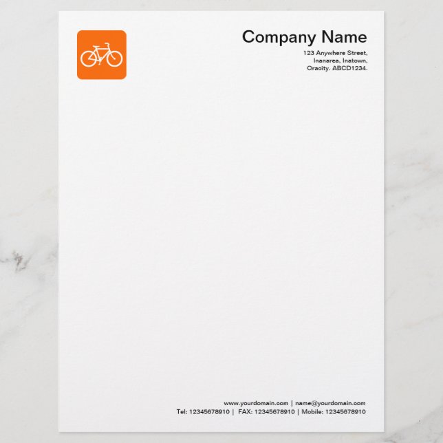 En-tête De Lettre Avec Motif Symbole du vélo - Orange (Devant)