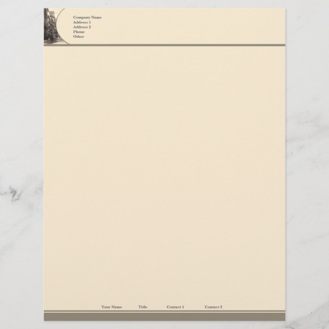 En-tête De Lettre Avec Motif Ville vintage (Devant)