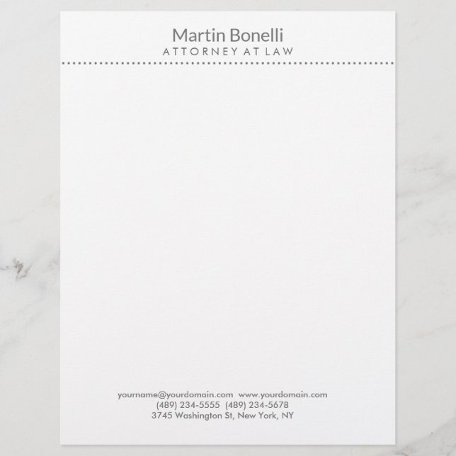 En-tête De Lettre Avocat blanc à la loi Excellent Traditionnel Simpl (Devant)