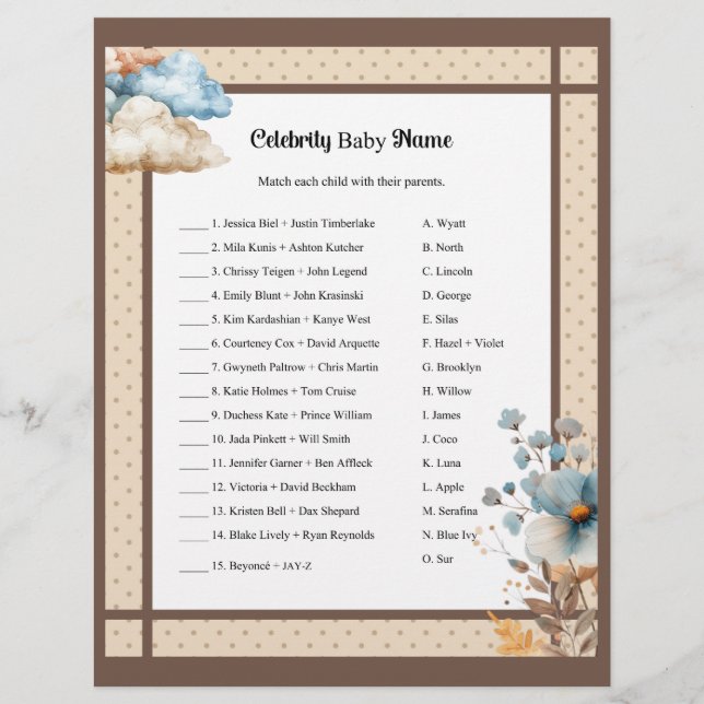 En-tête De Lettre Baby Circus_ Celebrity Baby Game (Devant)
