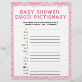 En-tête De Lettre Baby Emoji Pictionary [Dentelle de luxe [Rose]
