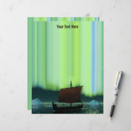 En-tête De Lettre Bateau Viking Sous Lumière Du Nord