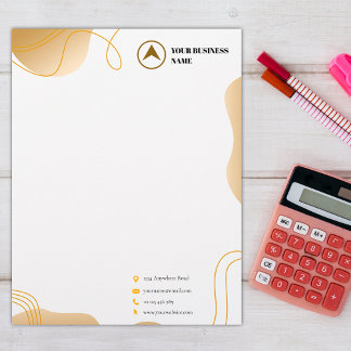 En-tête De Lettre Beau design jaune, logo et nom personnalisés