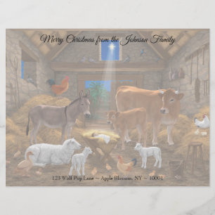 En-tête De Lettre Bébé Jésus Manger Nativité de Noël