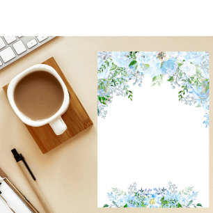 En-tête De Lettre Belle fleur bleue