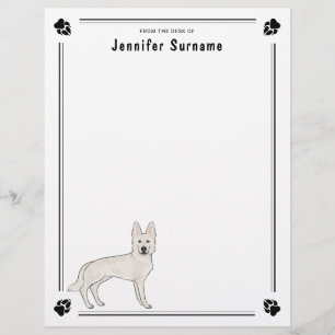 En-tête De Lettre Berger Blanc Suisse Blanc GSD Chien de Dessin Anim