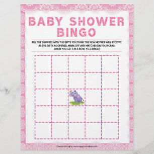 En-tête De Lettre Bingo baby shower [Dentelle de luxe [Rose]