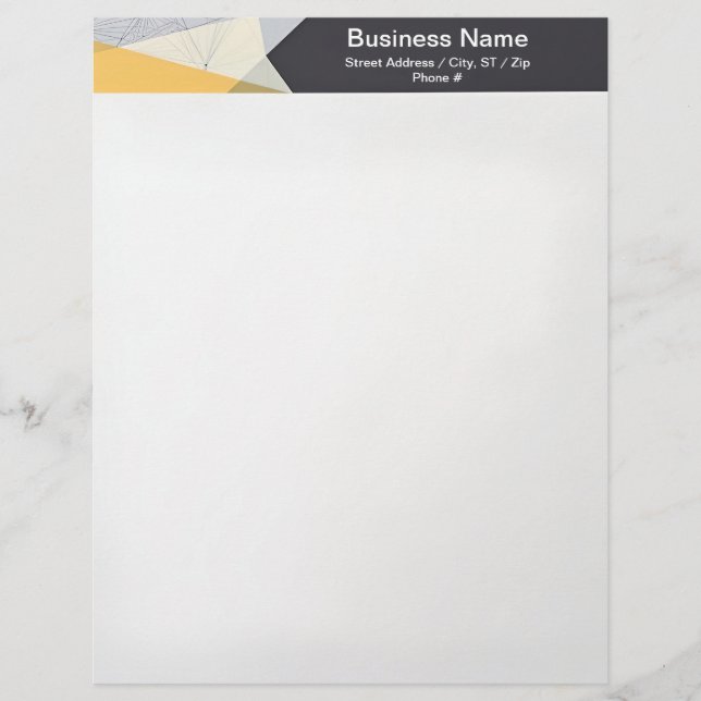 En-tête De Lettre Black Yellow Gray Geometric Border (Devant)
