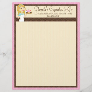 En-tête de lettre blond 1 du petit gâteau D12 de