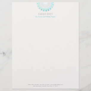 En-tête De Lettre Blue Floral Wellness & Holistic Health