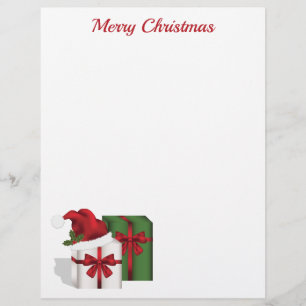 En-tête De Lettre Boîtes Cadeaux Blanches Et Vertes Avec Chapeau De 