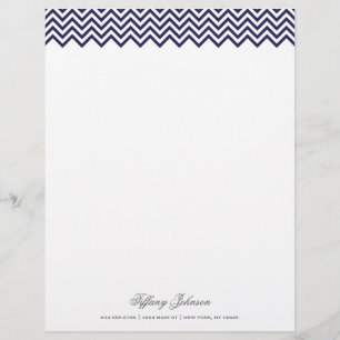 En-tête De Lettre Bordure de la marine Blue Modern Chevron