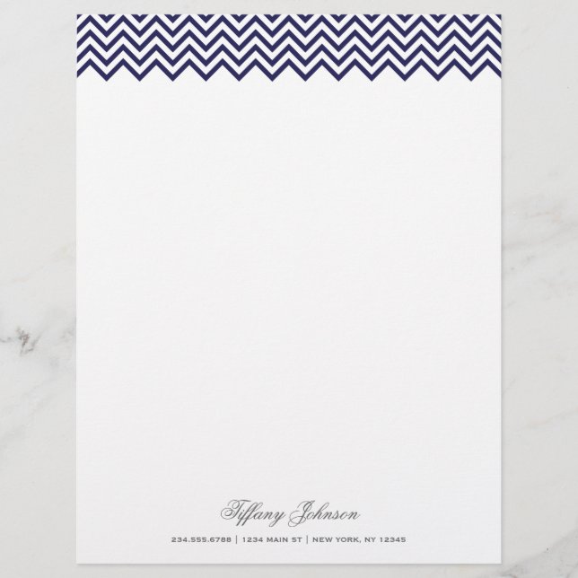 En-tête De Lettre Bordure de la marine Blue Modern Chevron (Devant)