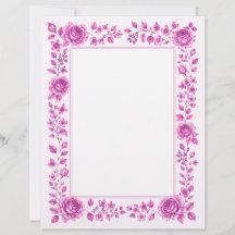 Bordure Florale Rose Élégante