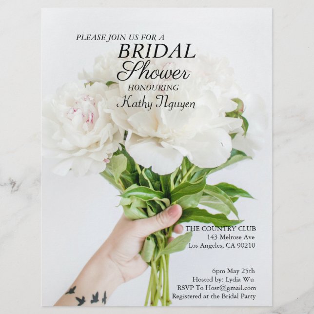 En-tête De Lettre Bridal Shower Invitation  Postcard (Devant)