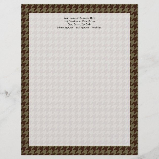 En-tête De Lettre Brown Houndstooth Handsome Gentlemen's Motif (Devant)