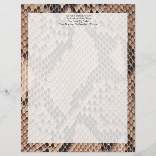 En-tête De Lettre Brown look Snakeskin (Devant)
