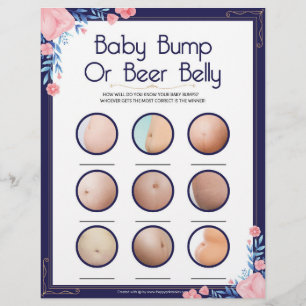 En-tête De Lettre Bump Bébé Ou Ventre De Bière [Cadre Floral]