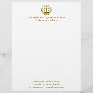 En-tête De Lettre BUREAU DU DROIT | Or élégant