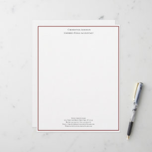 En-tête De Lettre Burgundy Blanc Professionnel Personnalisé 