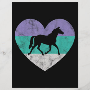 En-tête De Lettre Cadeau Cheval Pour Femmes & Filles Retro Vintage