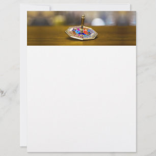 En-tête De Lettre Cadeau de dreidel de Hanukkah SlipperyJoe à base o