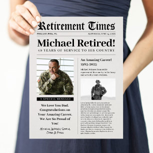 En-tête De Lettre Cadeau de retraite de journal pour vétéran militai