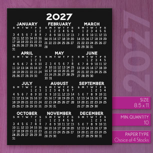 En-tête De Lettre Calendrier 2027 sur papier de format Lettre en-têt