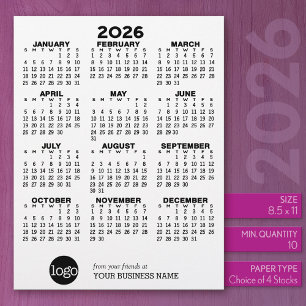 En-tête De Lettre Calendrier Black White Business - Vacances