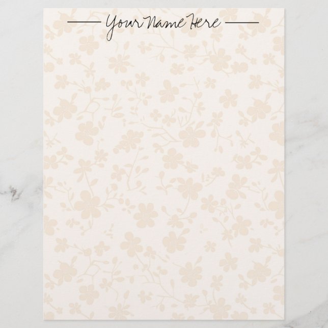 En-tête De Lettre Calico Beige Personnalisé (Devant)