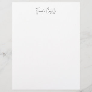 En-tête De Lettre Calligraphie minimaliste noire blanche