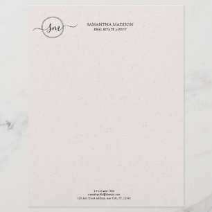 En-tête De Lettre Calligraphie Moderne Esthétique Beige Immobilier