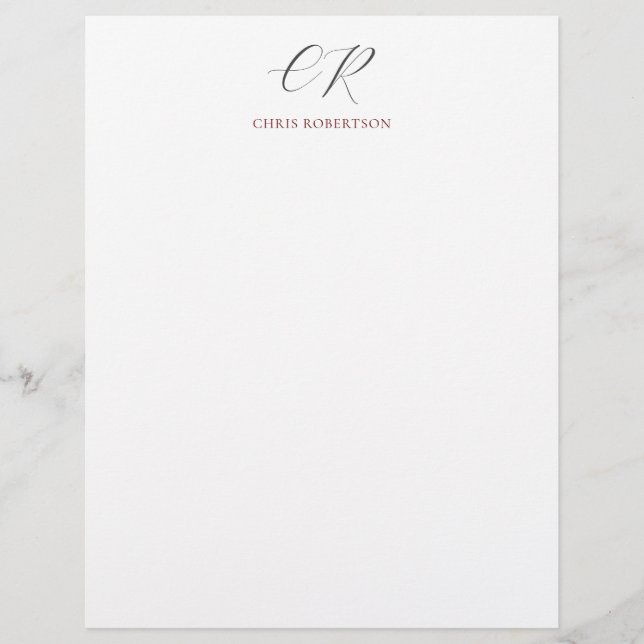 En-tête De Lettre Calligraphie Monogramme Nom Black White Cadeau per (Devant)