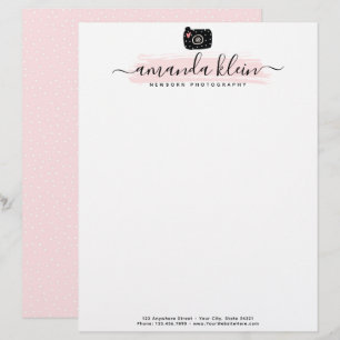 En-tête De Lettre Caméra photo minimaliste mignonne Logo personnalis
